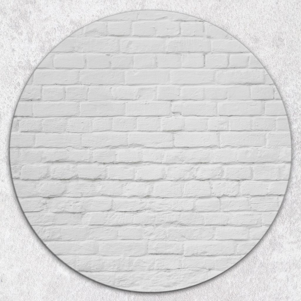 Glas-Herdabdeckplatten Glaskeramikkochfeld-Abdeckung Spritzschutz Glas Runden Schneidebrett fi40 cm - Weißer Ziegel