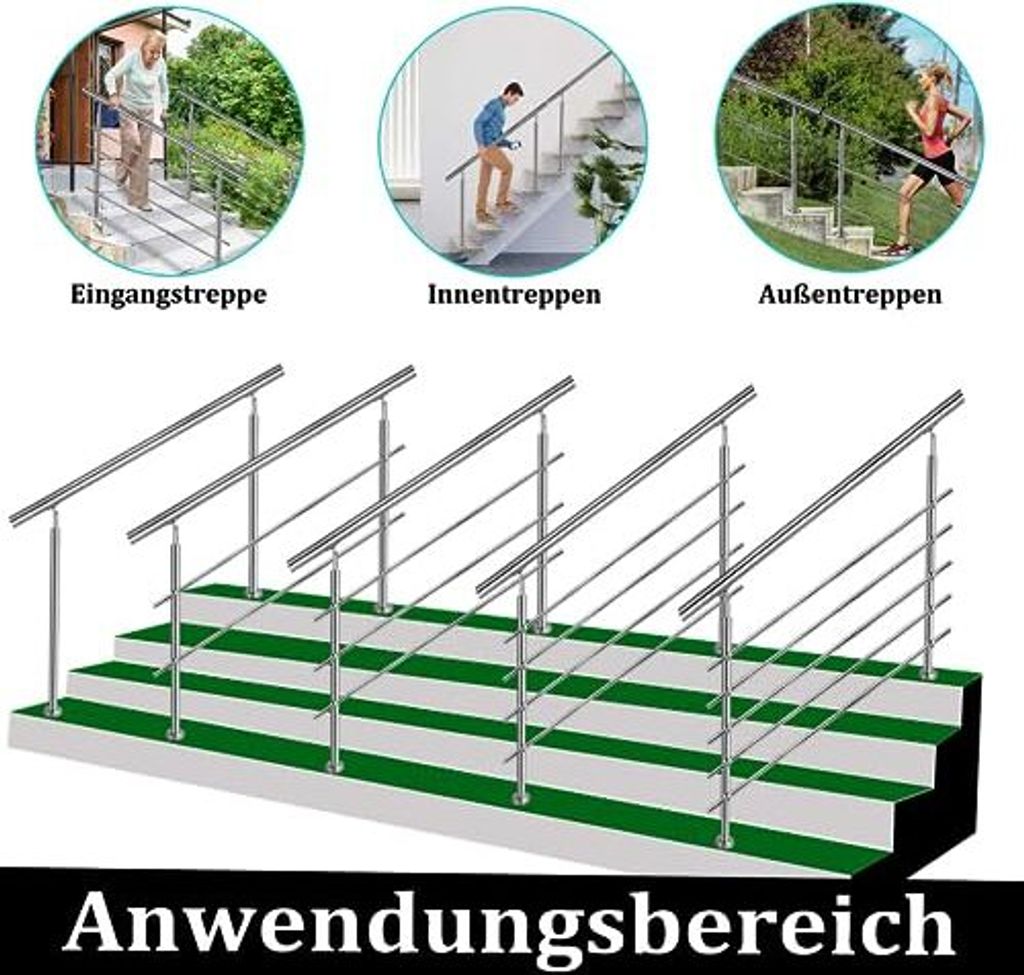 YARDIN Handlauf Edelstahl Aussen Geländer für YARDIN Handlauf Edelstahl Aussen Geländer für
