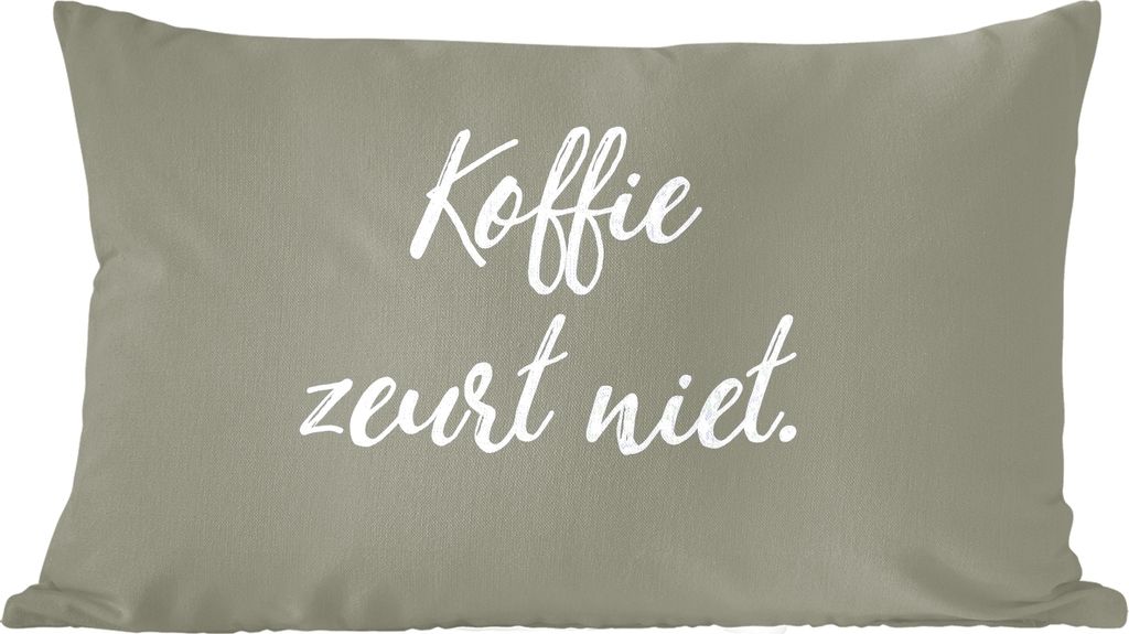 MuchoWow Zierkissen Sofakissen Wohnzimmer Dekokissen 60x40 cm Kaffee - Humor - Sprichwörter - Kaffee nörgelt nicht - Zitate - Kopfkissen - Pols...