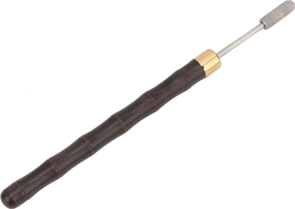 Sandelholzgriff Messingkopf Leder DIY-Bastelrolle Kantenfärber Ölstift Gürtel-Finisher (schwarz)