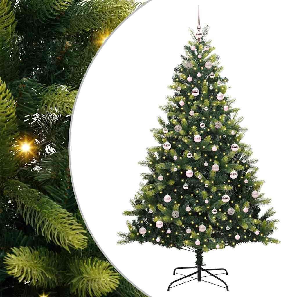 vidaXL Künstlicher Klapp-Weihnachtsbaum mit 300 LEDs Grün 210 cm