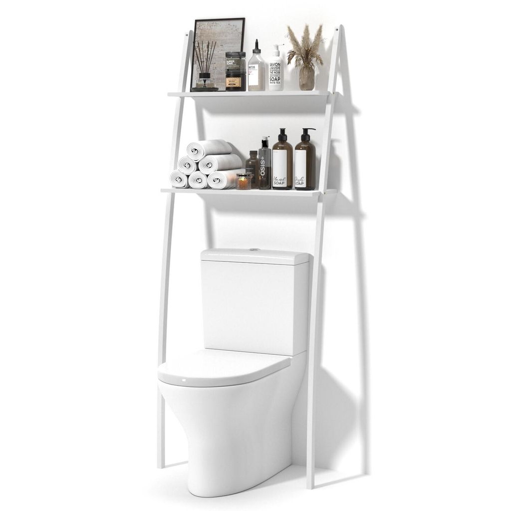 Toilettenregal Badregal Waschmaschinenregal, mit 2 Ablagen Produktbild 