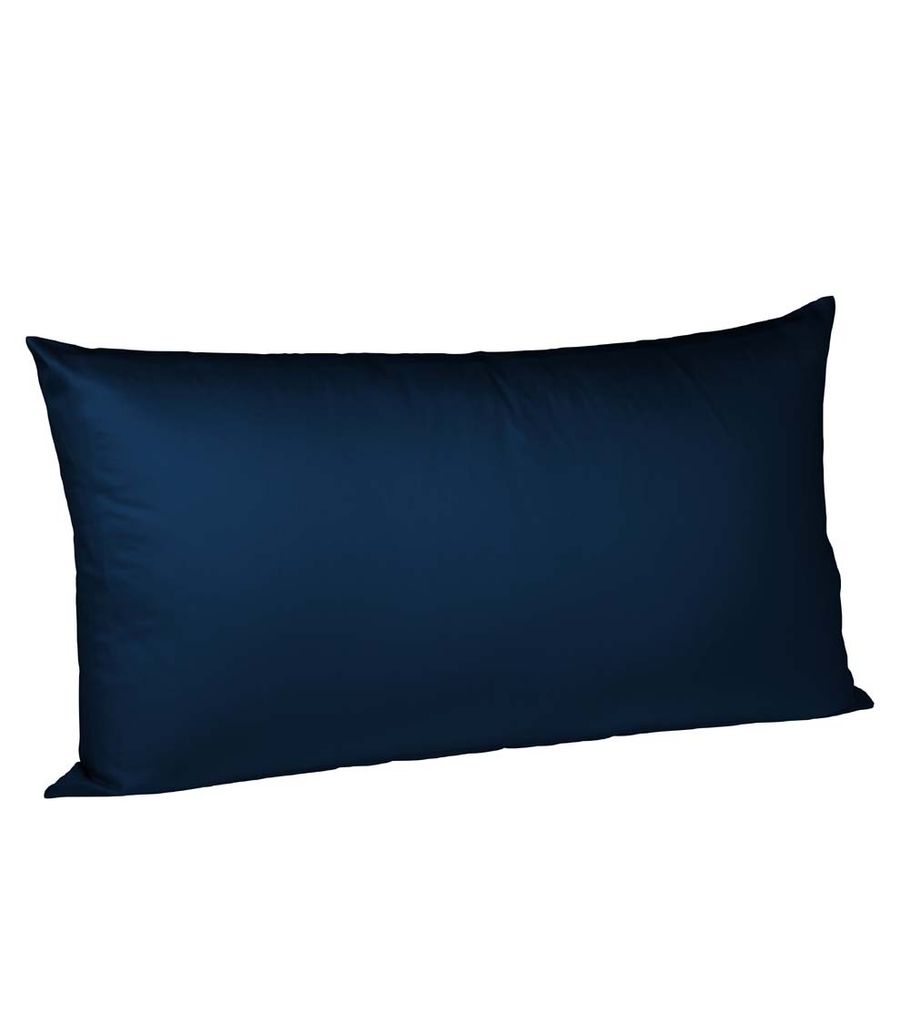 liebling Kissenhülle Interlock Jersey 40 x 80 cm, Farbe dunkelblau, Kissenbezug aus 100% Baumwolle, edler Glanz, waschbar 60 Grad