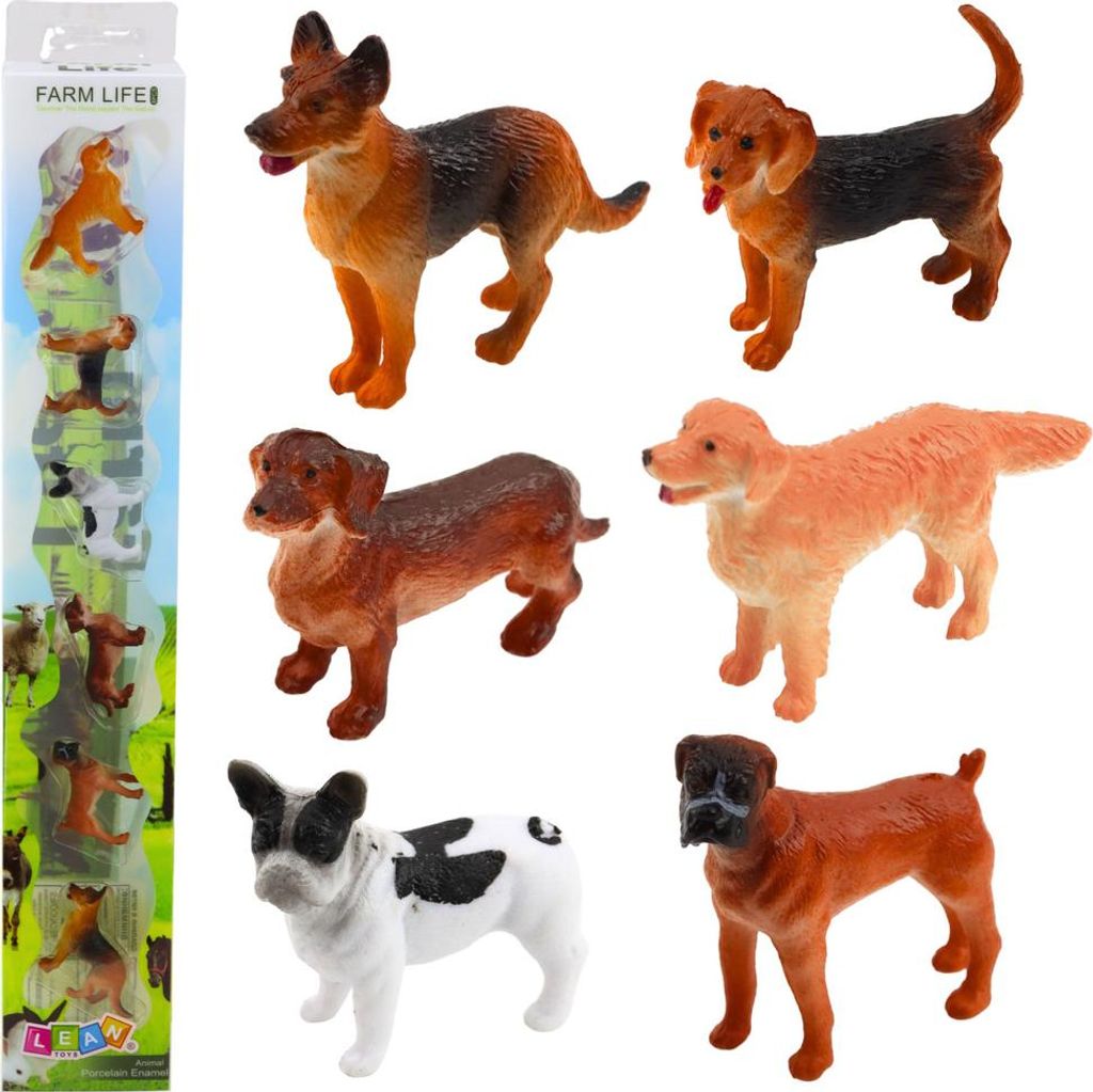 Set Von Mini-Figuren Hunde Deutscher Schäferhund Dackel Französische Bulldogge 4Cm 6Stück