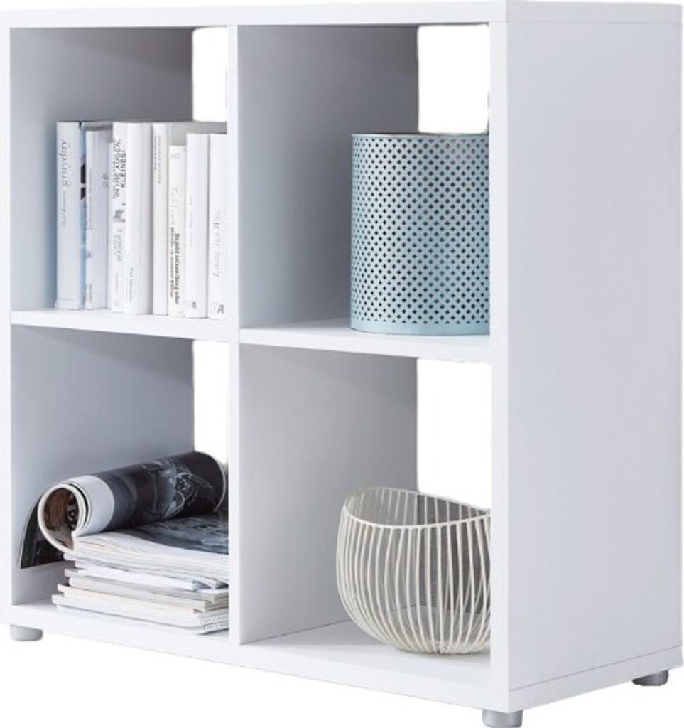 Würfelregal Regal QUADRO in weiß, 4 Fächer, (BxHxT) 72x74x33 cm