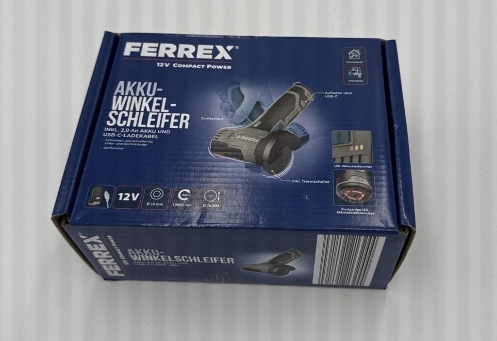 FERREX® 12V Akku Winkelschleifer inkl. Akku & Ladekabel NEU Produktbild 