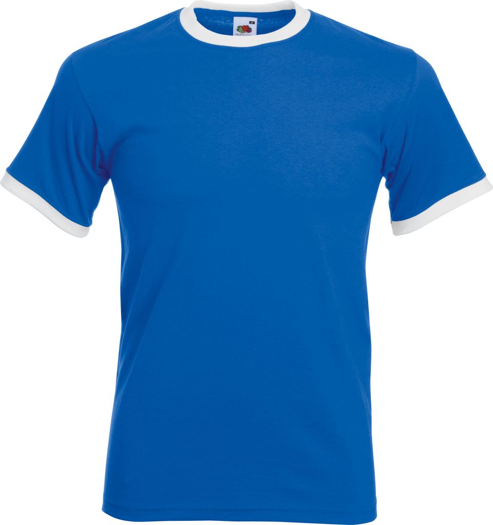 Fruit Of The Loom Herren Ringer T-Shirt BC342 (3XL) (Königsblau/Weiß)