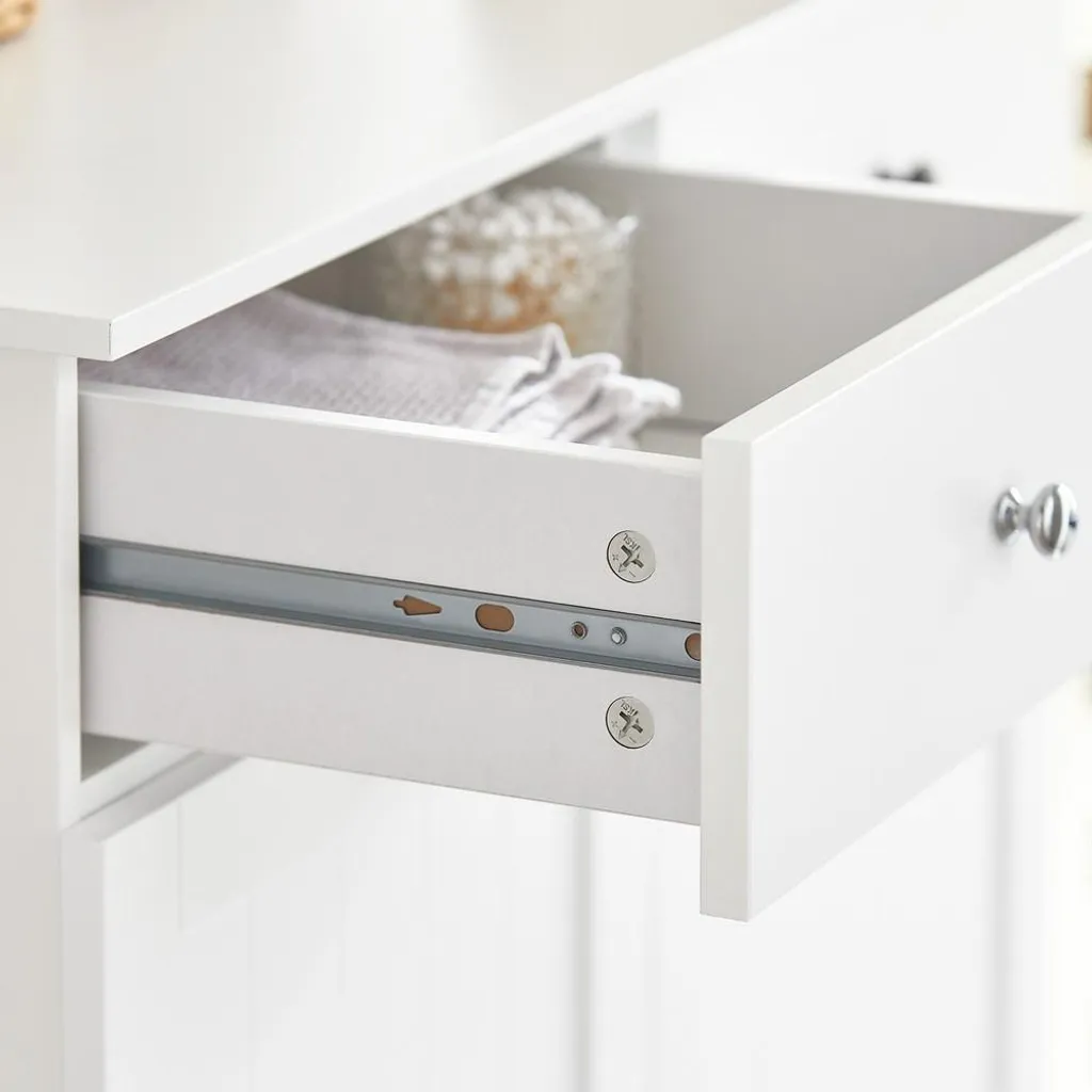 SoBuy BZR33-W Mobile Bagno Bianco - Stile Scandi con Cesti Bucato - 6