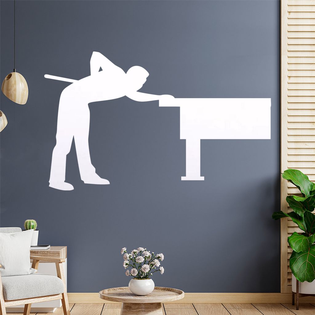 Billard Pool Spieler Figur Wandtattoo Wandaufkleber Wall Sticker - Dekoration, Küche, Wohnzimmer, Schlafzimmer, Badezimmer