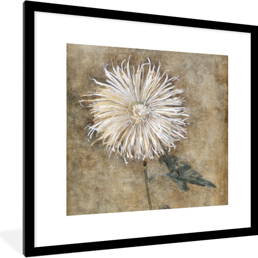 MuchoWow Gerahmtes Poster Chrysantheme - Piet Mondrian - Alte Meister 40x40 cm - Poster mit Schwarzem Bilderrahmen Wandposter Rahmen Foto Bilder ...