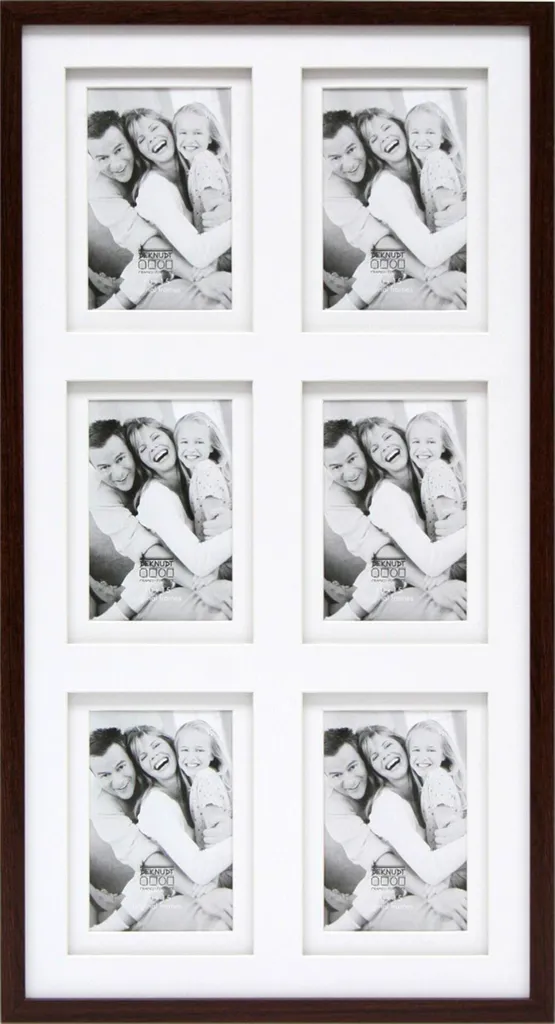 Cadre Photo Pêle-Mêle en Bois Marron S65KQ6 pour Galerie Murale 6 Vues