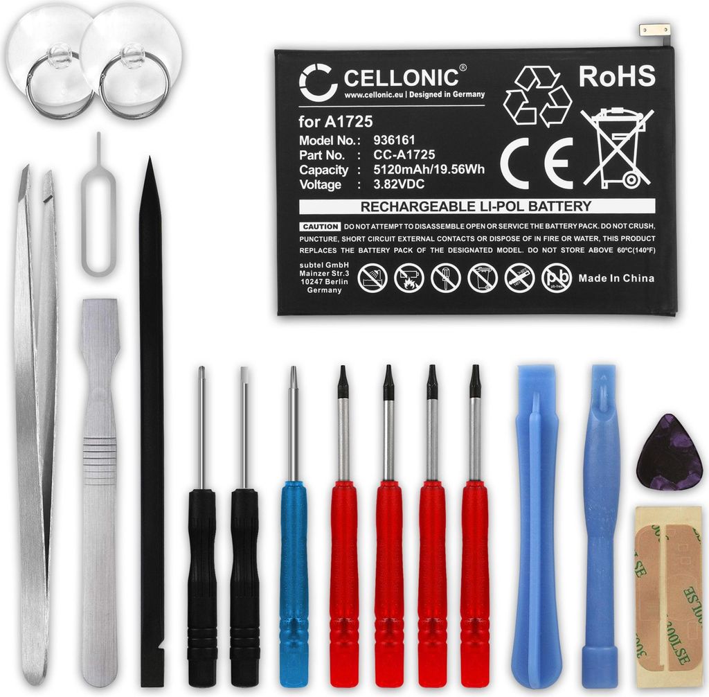 CELLONIC 1x Akku für Tablet Kompatibel mit Apple iPad mini 5 (2019) - A2133, iPad mini 5 (2019) - A2124, iPad mini 5 (2019) - A2126, A1725 - (5120...