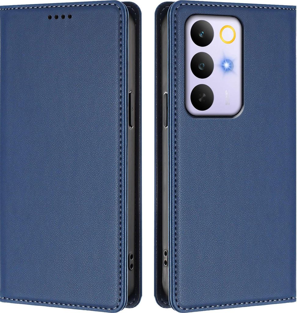 Handyhülle für Realme C85 Pro, Kunstleder Klapphülle Stoßfeste Magnetische Hülle mit Ständer Dunkelblau
