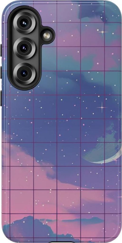 Sternenhimmel mit Mond und Wolken – Hülle Kompatibel mit Samsung Galaxy S25 Plus