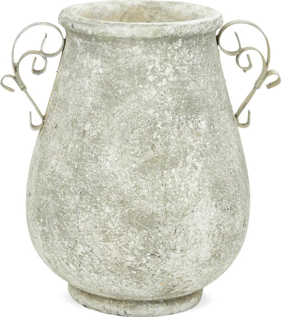 Pflanztopf Antikoptik Metallhenkel Keramik 27,5 cm