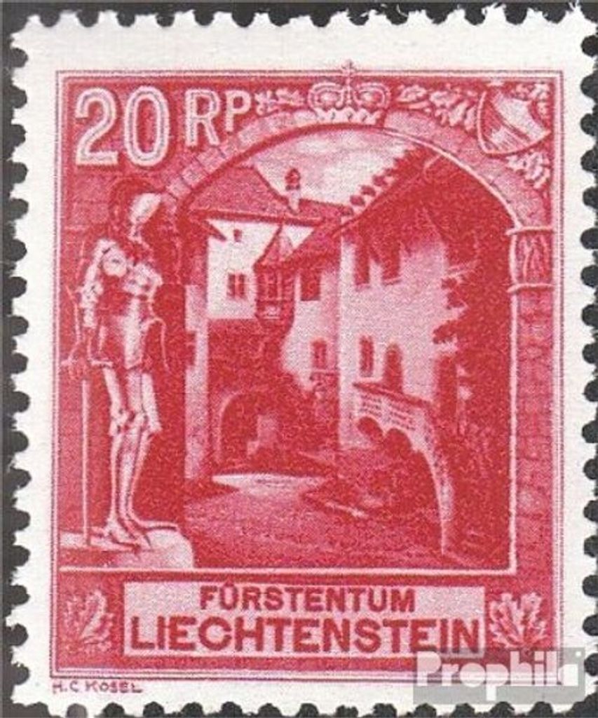 Briefmarken Liechtenstein 1930 Mi 97A mit Falz Landschaften