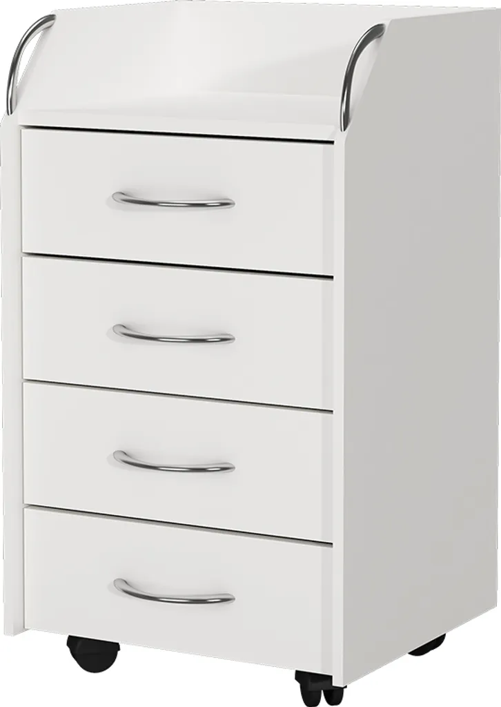 Cassettiera Moderna Vicco Gwendolyn Bianca 40x36cm - 4 Cassetti Design