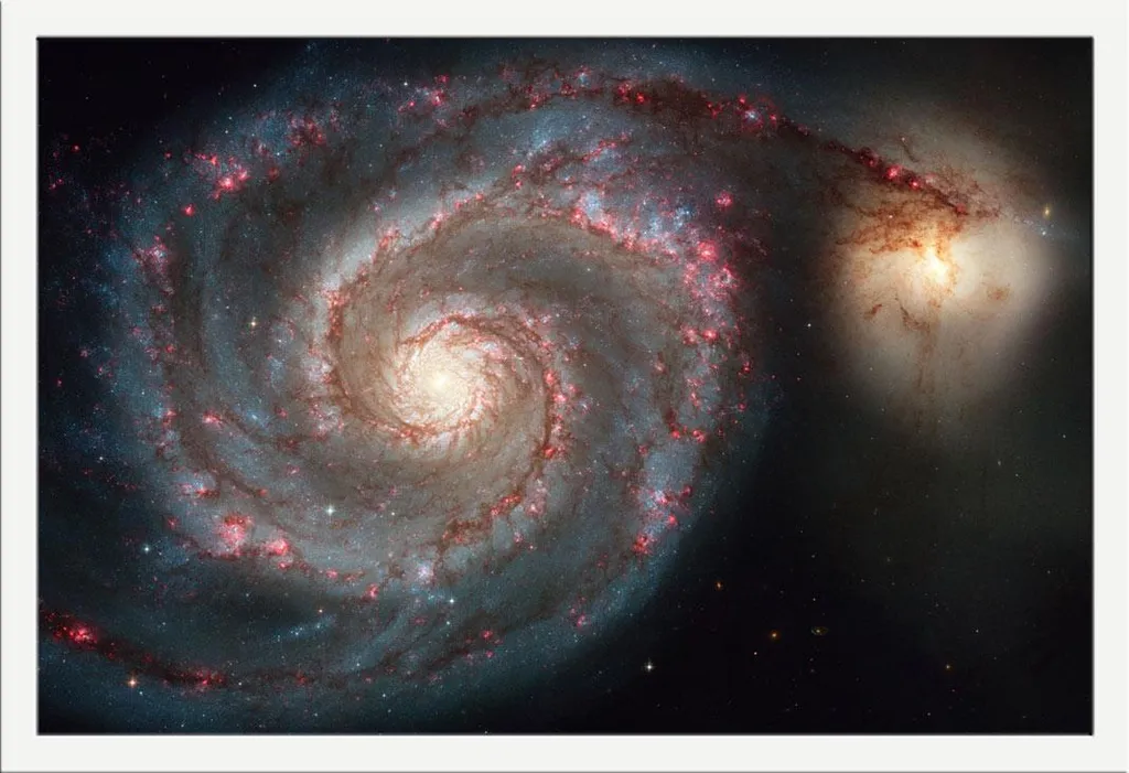 Cadre photo Shinsuke blanc avec affiche NASA galaxie et vitre acrylique