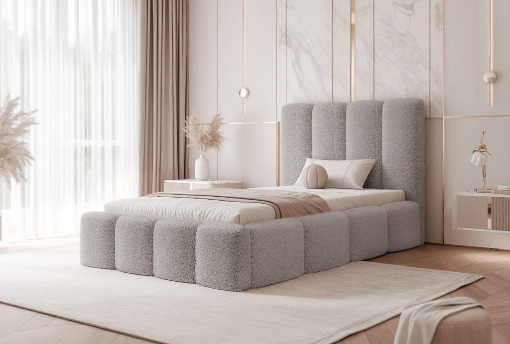 YOURHOUSE24 Polsterbett Maro Doppelbett Bettgestell Lattenrost (Farbe: Coral 75, Größe: 140x200 cm)