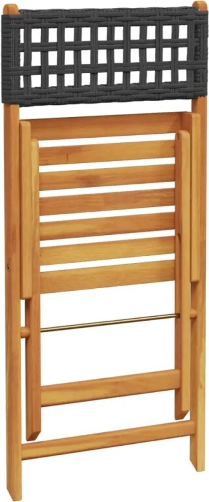 Sedie 2 pz Legno Massiccio Acacia Nera e Poly Rattan - Minimal Design - 9