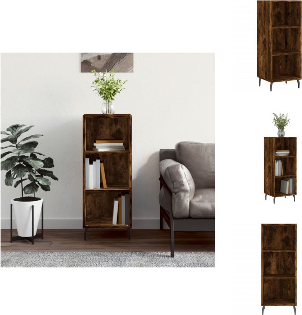 vidaXL Sideboard Räuchereiche 34,5x32,5x90 cm Holzwerkstoff Produktbild 