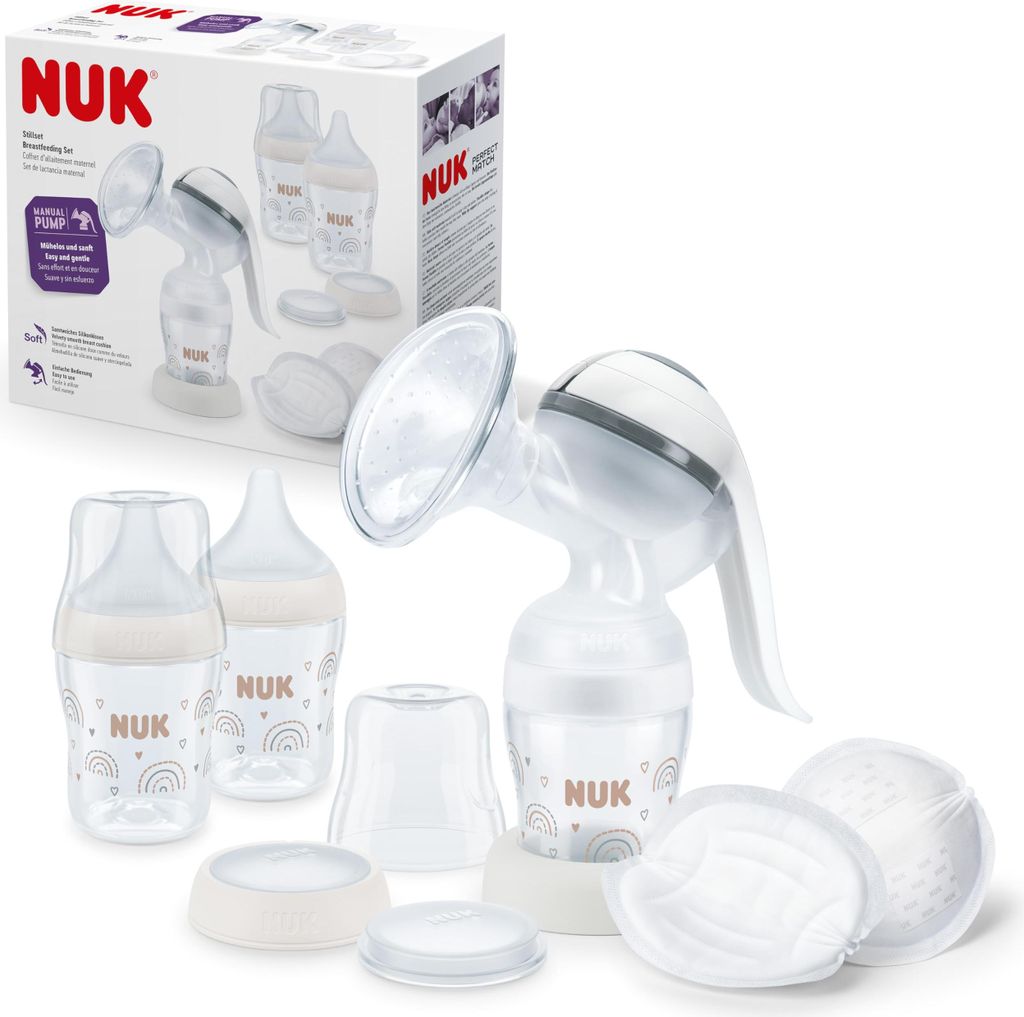 NUK Stillset, Handmilchpumpe mit weichem Silikonkissen, Produktbild 