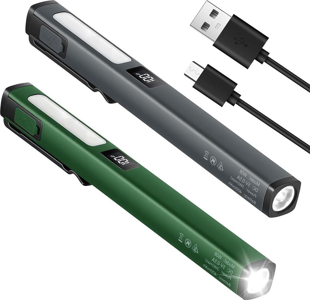 2er-Set Magnetische LED-Taschenlampen Stiftform – 6 Modi, praktische Inspektionsleuchten für Reparaturarbeiten, Notfälle und Outdoor-Einsätze