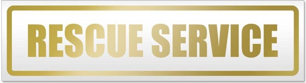 Kiwistar Rescue Service Magnetschild Schild magnetisch - 60cm Gold - Magnetfolie für Auto PKW Kfz