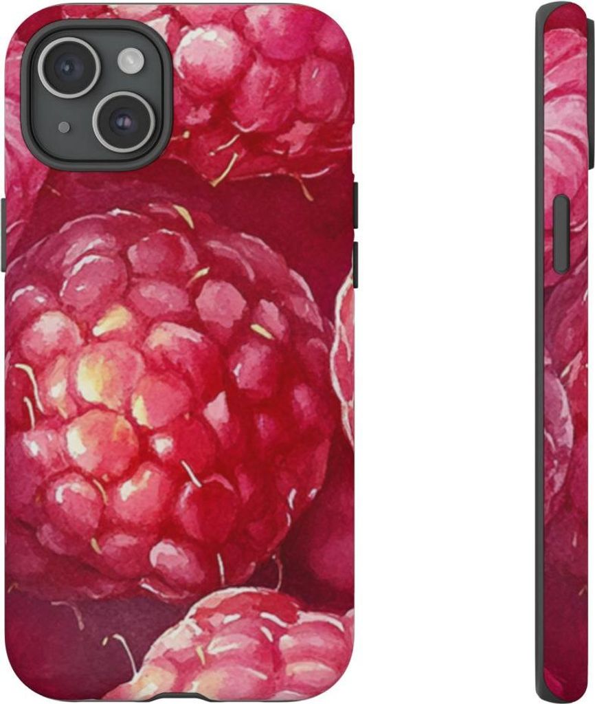 Aquarell-Himbeeren aus nächster Nähe – Hülle Kompatibel mit iPhone 15 Plus