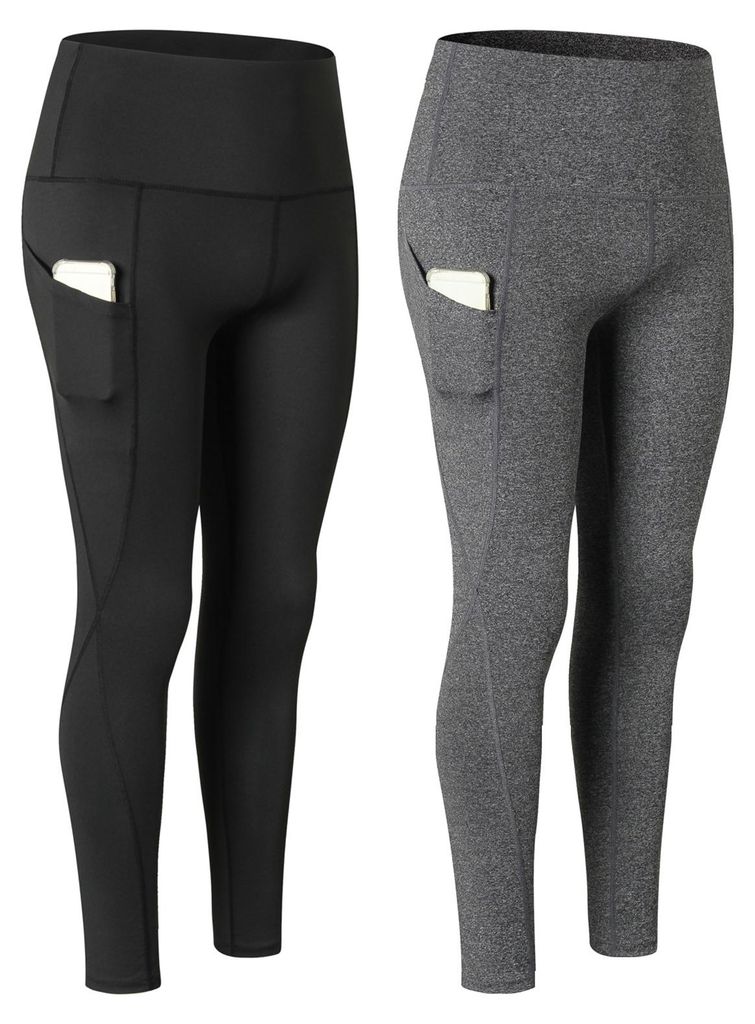 2-teilige Damen-Yogahose mit Taschen, schnell trocknend, hohe Taille, Workout-Leggings, Laufhose