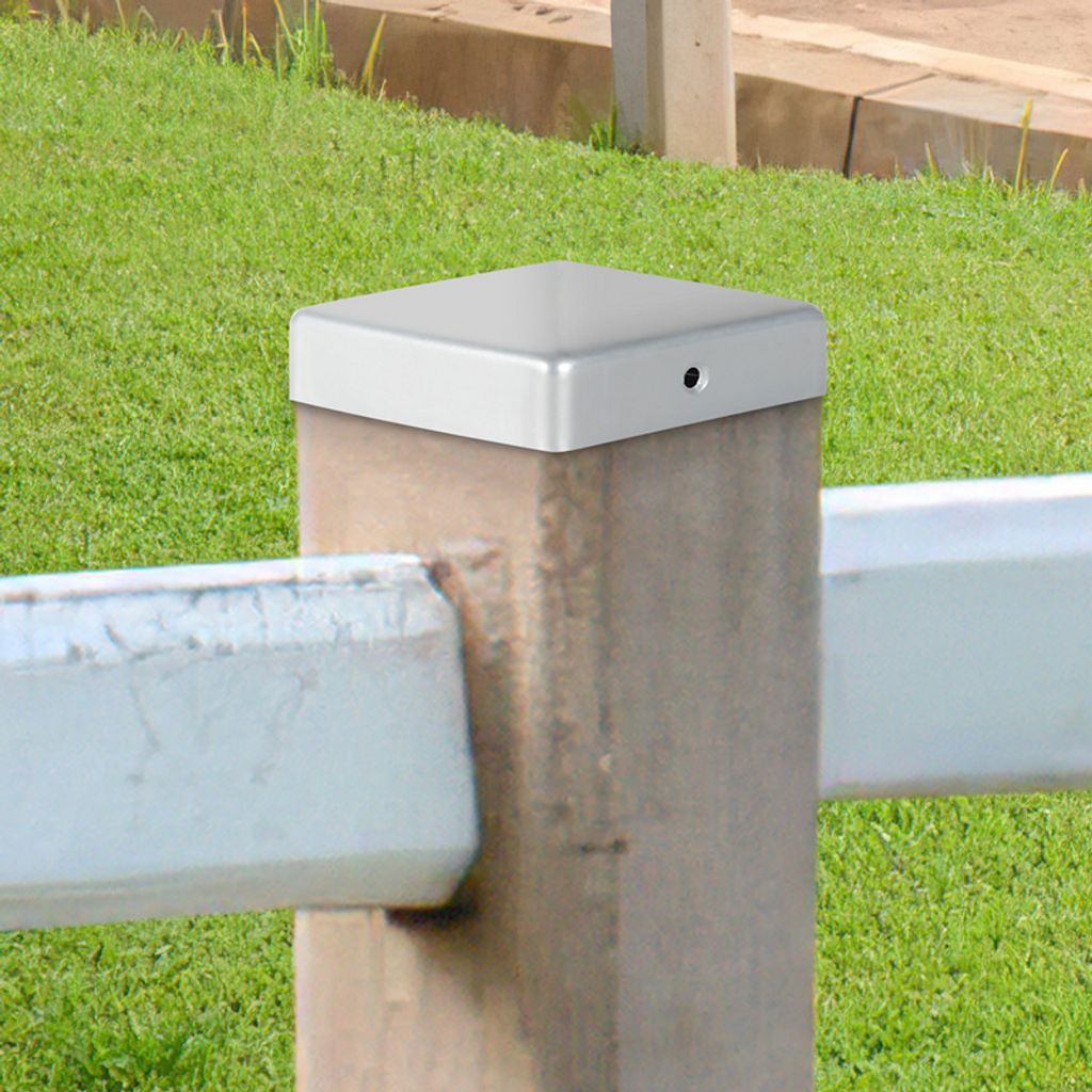 TolleTour 10x Pfostenkappe Rohrkappen Pfostenabdeckkappe Abdeckkappe Zaunkappe Silber 71mm