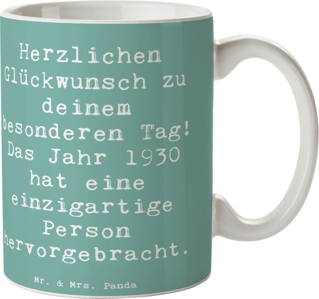 Mr. & Mrs. Panda Kaffeebecher Spruch 1930 Geburtstag - Meeresbrise - Geschenk, Jahrgang, Glückwunsch zum, besonderer Tag, Alter, Becher, feiern, K...