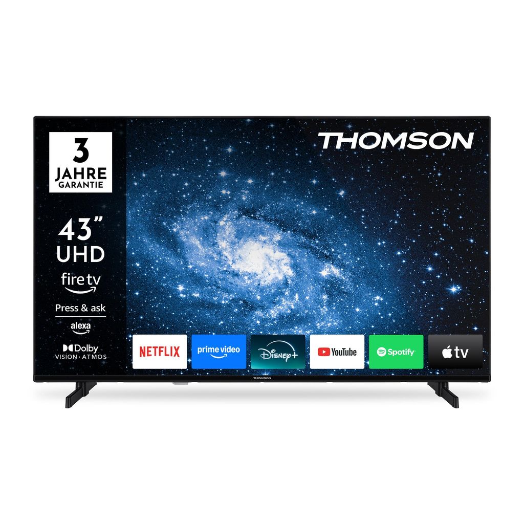Thomson 43" (109 cm) UHD LED Smart Fire TV – Powered by Fire OS, Triple Tuner, WLAN, Alexa-Sprachsteuerung, HDR10 – 43UF4S35