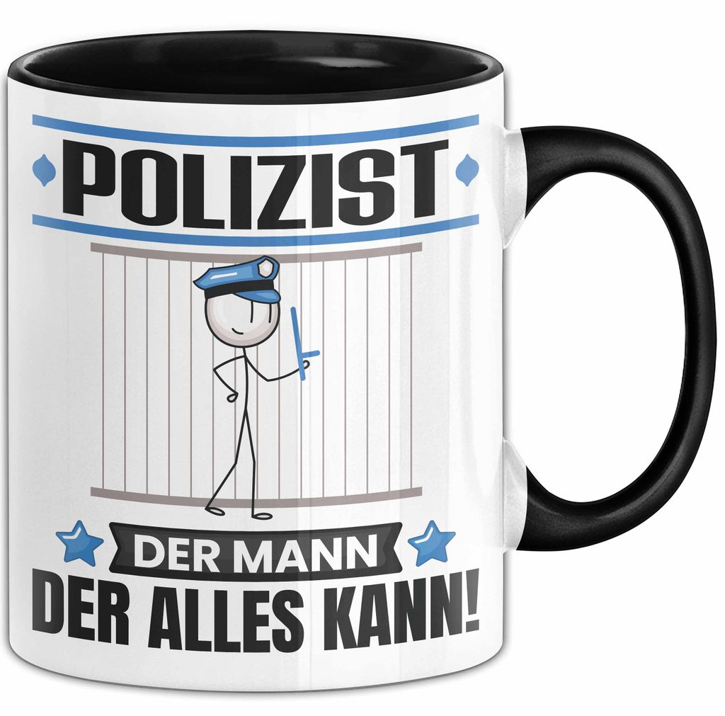 Polizist Tasse Geschenk für Polizist Der Mann Der Alles Kann Geschenkidee zum Geburtstag (Schwarz)
