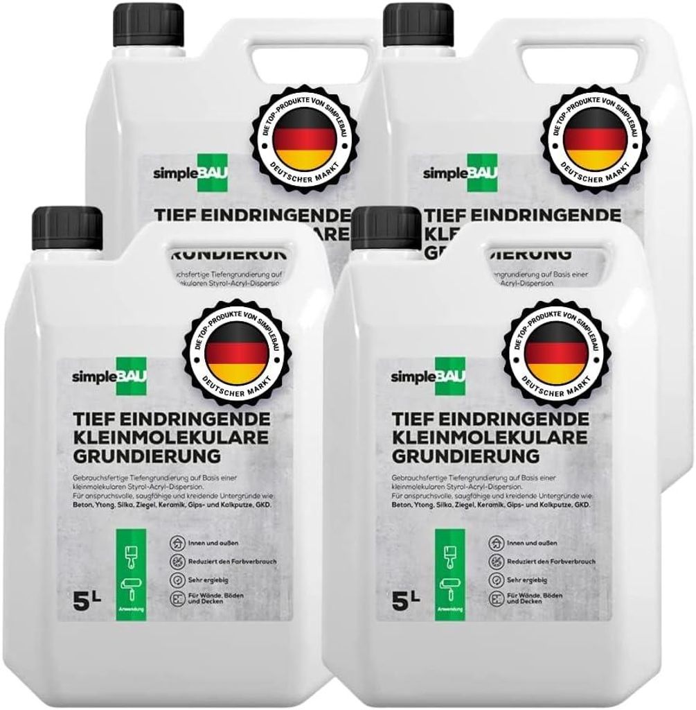 SimpleBau Tiefengrundierung 5Lx4 gebrauchsfertig für Produktbild 