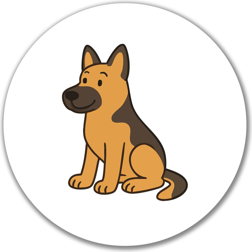 Huuraa Aufkleber Deutscher Schäferhund Schäfi Comic 10cm rund Sticker Geschenkidee