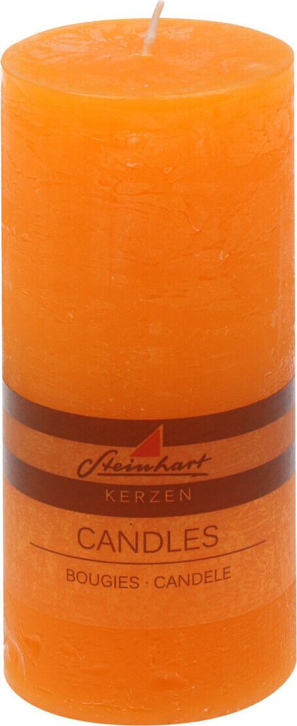 Stumpenkerze "Raureif" Orange 150/68 mm Steinhart Kerzen in Produktbild 