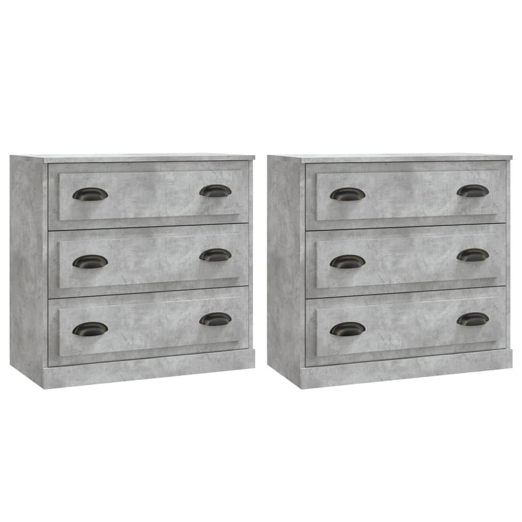 Maison Exclusive Sideboards 2 Stk. Betongrau Holzwerkstoff