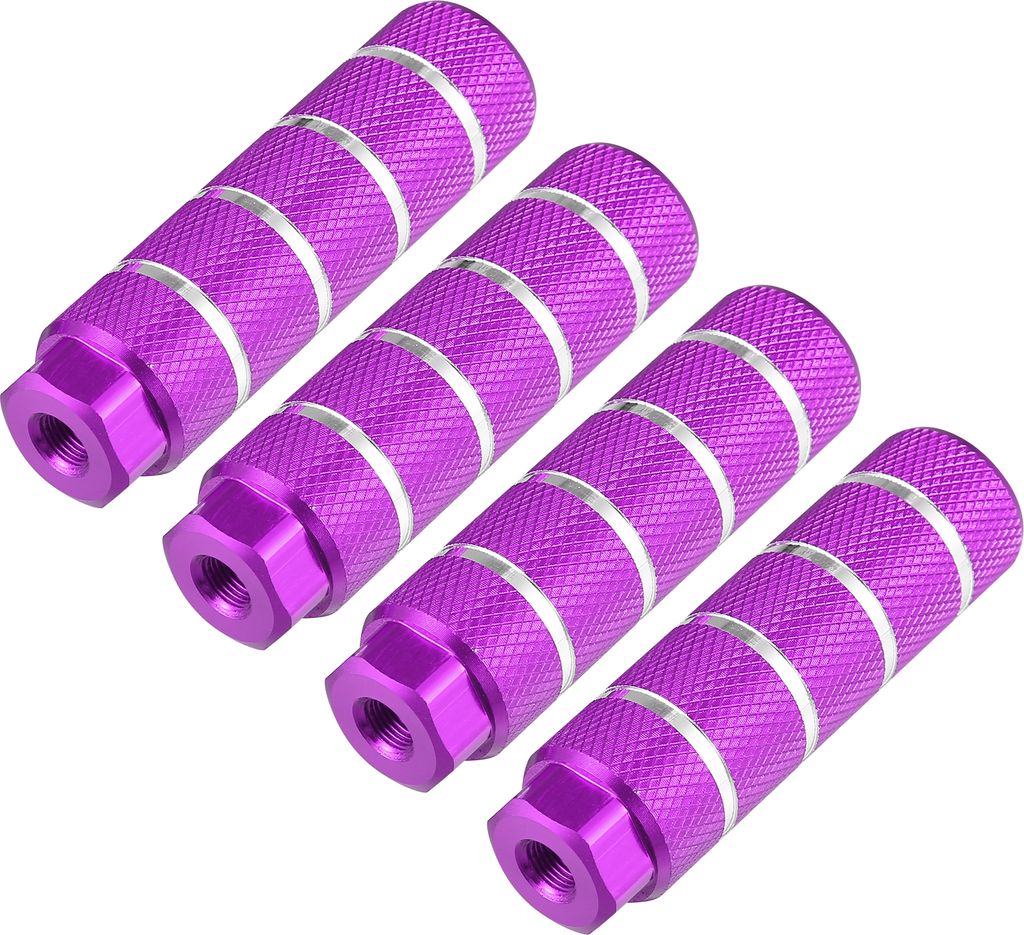 4 Stueck Hintere Fussrasten fuer BMX MTB Fahrraeder Passend fuer 3/8 Zoll Achsen Lila