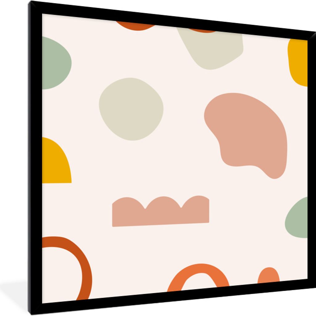 MuchoWow Gerahmtes Poster Formulare - Pastell - Gestaltung 40x40 cm - Poster mit Schwarzem Bilderrahmen Wandposter Rahmen Foto Bilder - Mit Rahme...