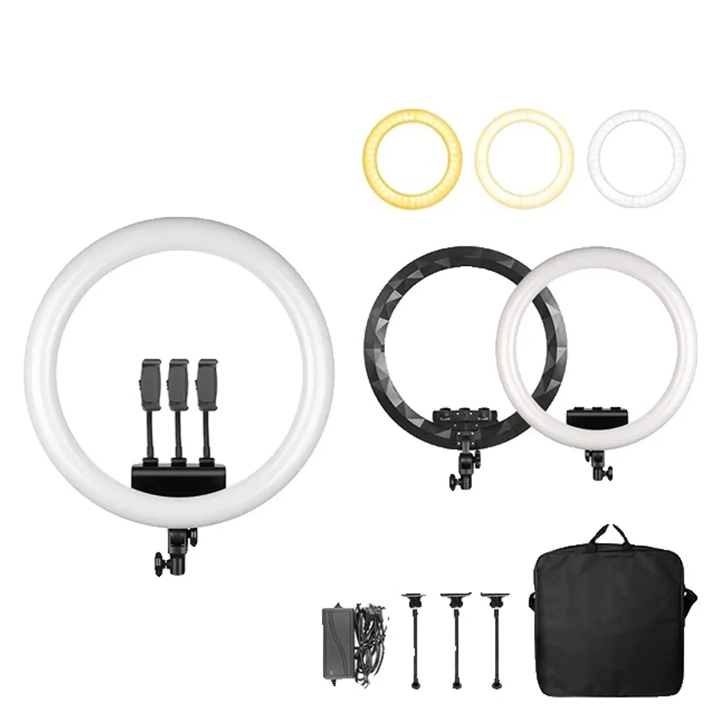 Lampe de bureau circulaire LED réglable avec alimentation USB pour vidéo