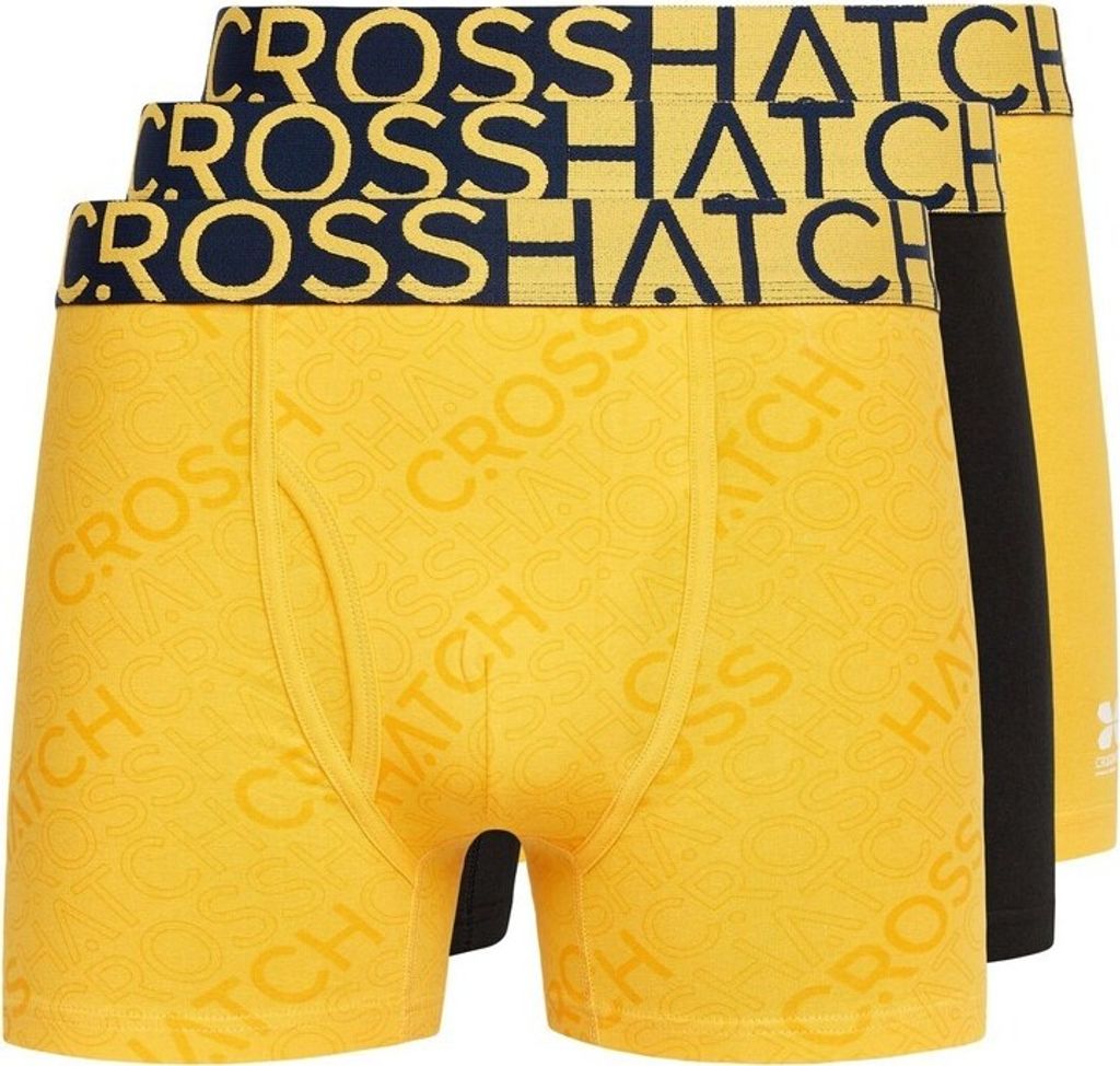 Crosshatch - "Typan" Boxershorts für Herren (3er-Pack) BG866 (L) (Gelb)
