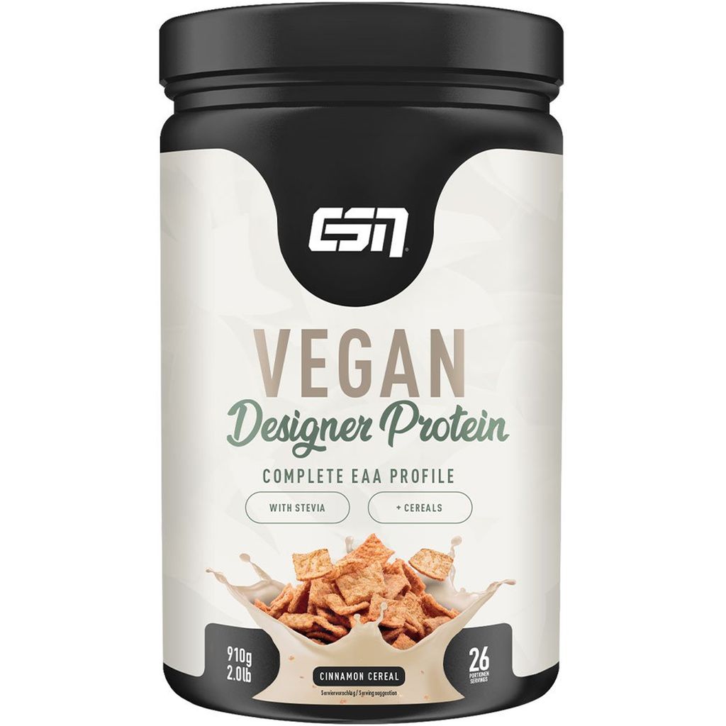 ESN Vegan Designer Protein Mehrkomponenten Eiweißpulver aus 3 veganen Eiweißquellen 910g Cinnamon Cereal
