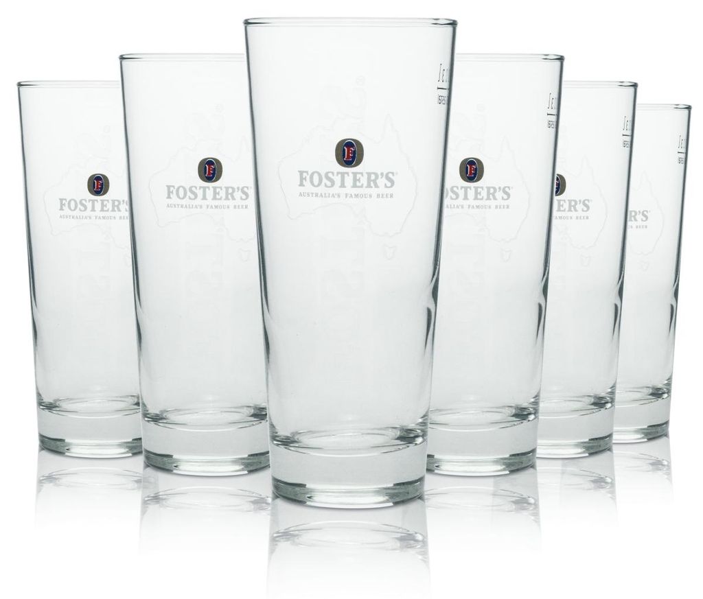 6x Fosters Bier Glas Longdrink "Landkarte" 300ml rastal Produktbild 