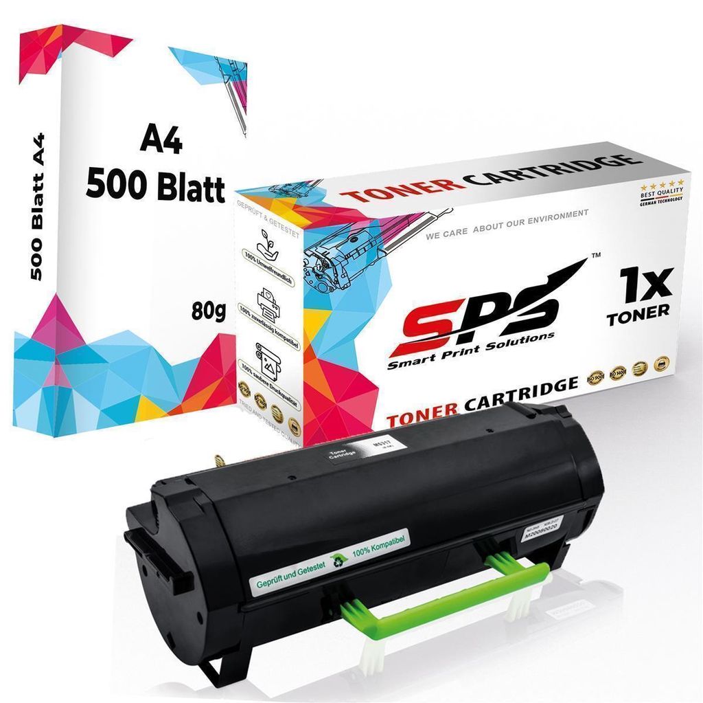 1x Toner 51B2H00 Schwarz Kompatibel für Lexmark MS417DN + DIN A4 Druckerpapier 500 Blatt