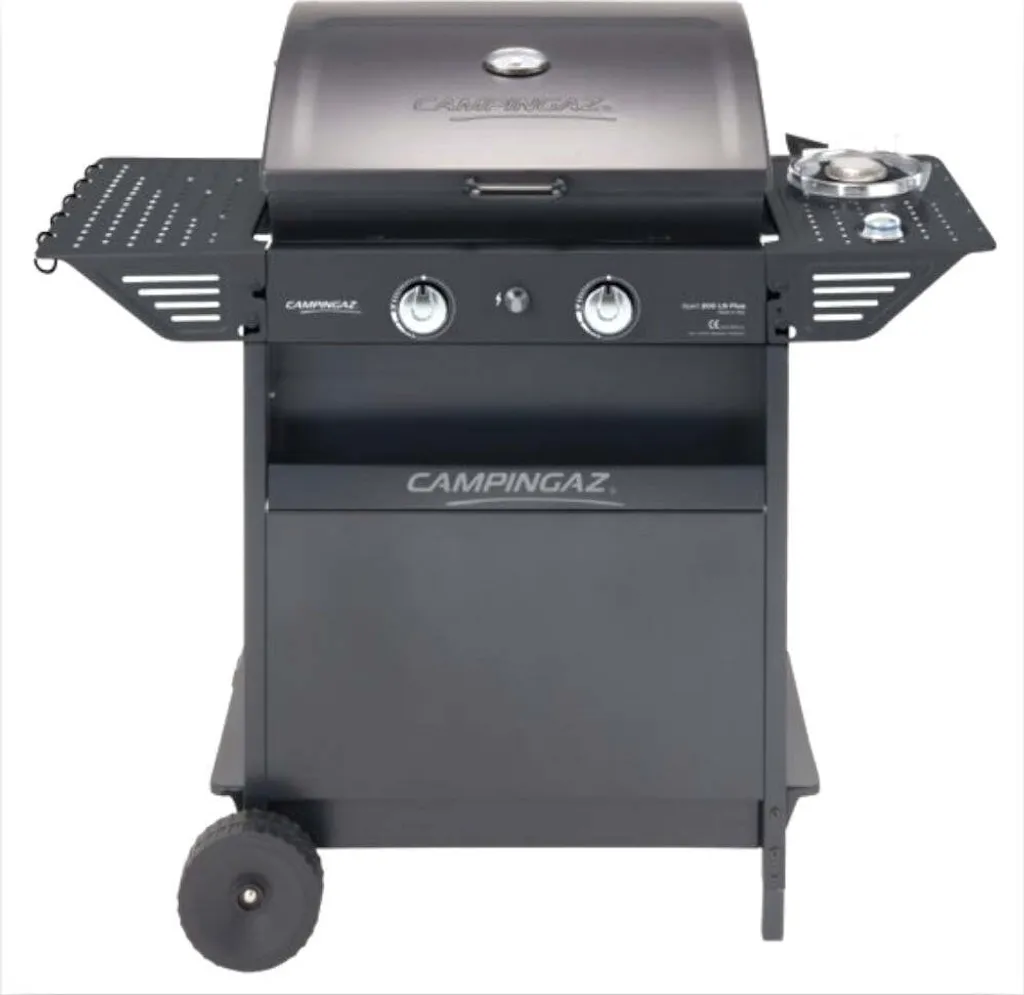 Barbecue à gaz sur roulettes avec réchaud latéral et brûleurs inox