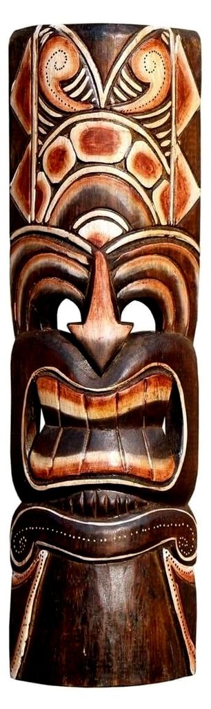 50 cm Tiki Holzmaske aus Neuseeland, Maori Wandmaske, handgefertigt