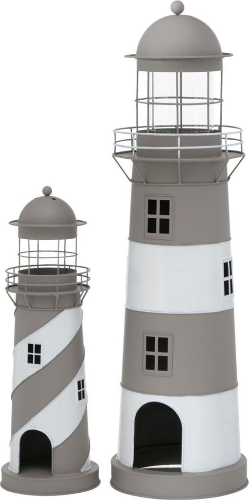Boltze Laternen Set Amrum Leuchtturm Windlichter 2-teilig ohne Kerzen Dekoration