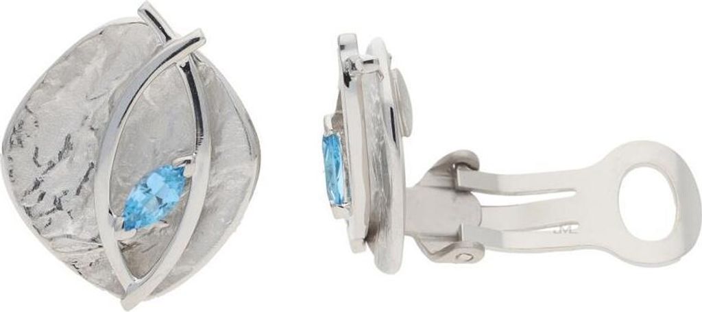 JuwelmaLux Ohrclips 925 Silber mit Blautopas JL20-06-1094