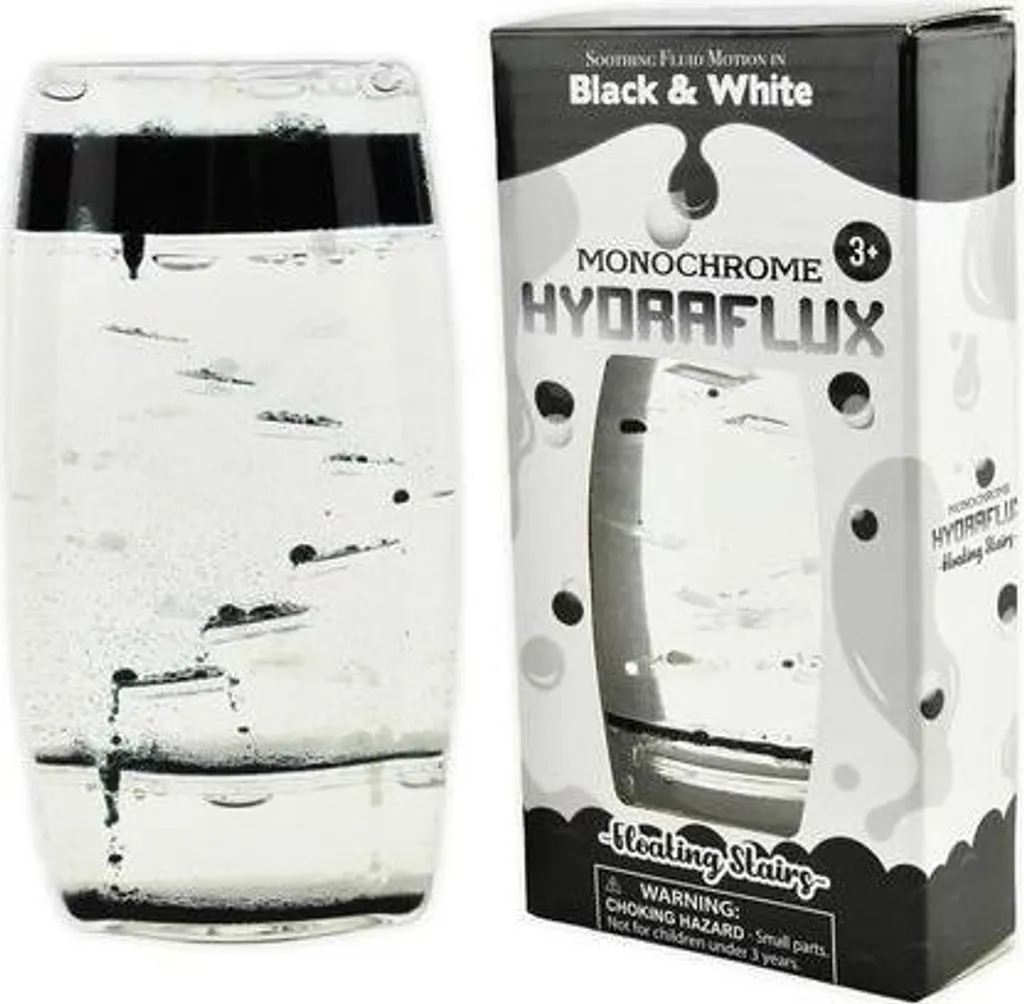 Minuteur visuel en gel blanc et noir avec effet goutte à goutte fluide